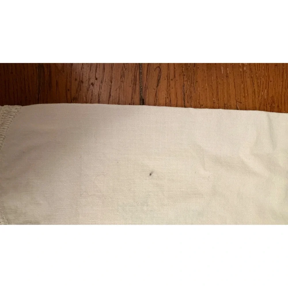 Vtg Hand Embroidered Floral Pillowcases Crochet Lace Pair 17x34